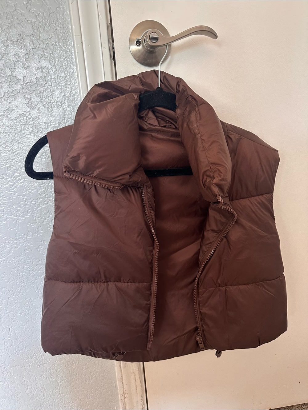 Brown Puffer Vest - Sleeveless Padded Jacket